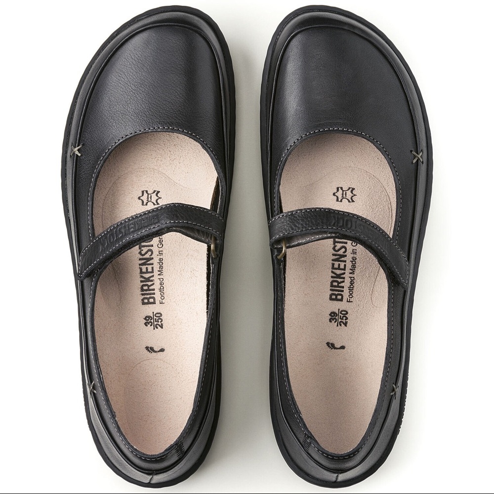 NEW Birkenstock Iona Black Leather Mary Jane Shoes